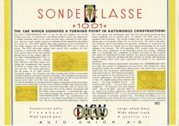 DKW Sonderklasse Modelprogram 1933 Reuters Carbrochure (4635)
